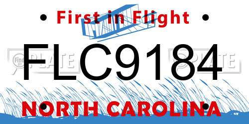 FLC9184 North Carolina License Plate