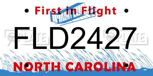 FLD2427 North Carolina License Plate