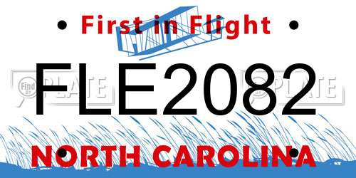 FLE2082 North Carolina License Plate