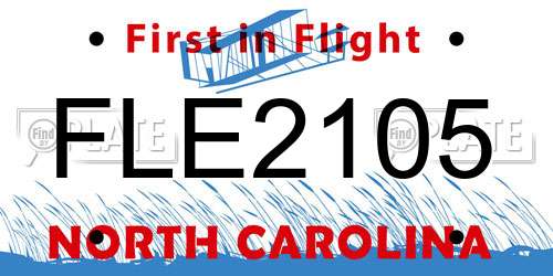 FLE2105 North Carolina License Plate