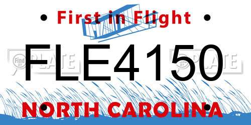 FLE4150 North Carolina License Plate