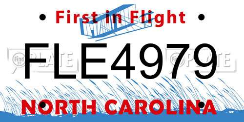 FLE4979 North Carolina License Plate