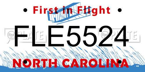 FLE5524 North Carolina License Plate