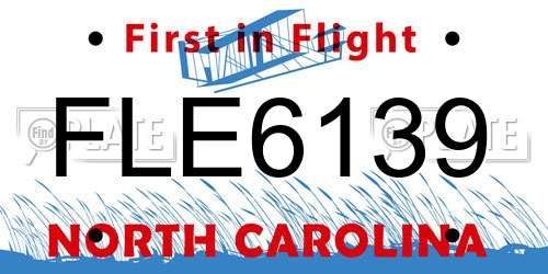 FLE6139 North Carolina License Plate