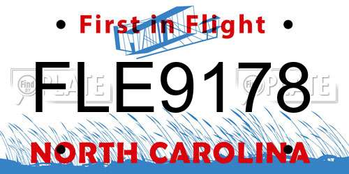 FLE9178 North Carolina License Plate