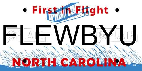 FLEWBYU North Carolina License Plate