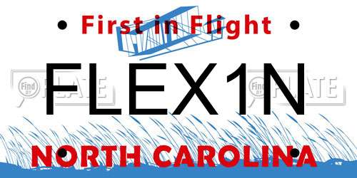FLEX1N North Carolina License Plate