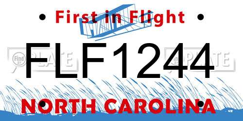 FLF1244 North Carolina License Plate