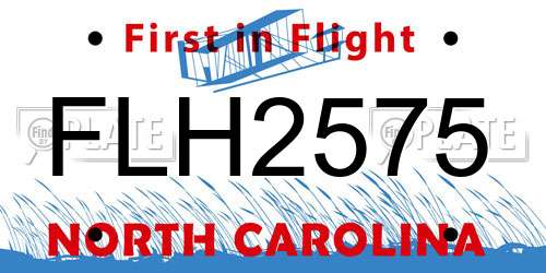 FLH2575 North Carolina License Plate