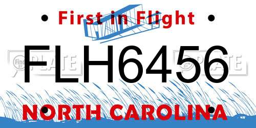 FLH6456 North Carolina License Plate