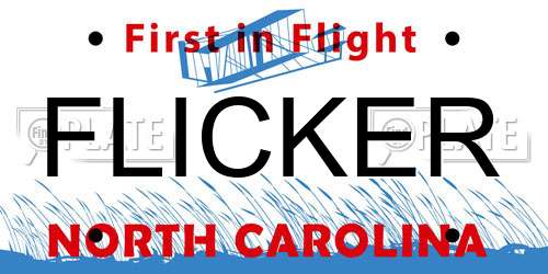 FLICKER North Carolina License Plate