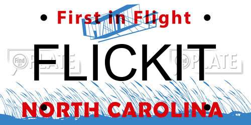 FLICKIT North Carolina License Plate