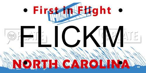 FLICKM North Carolina License Plate