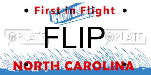 FLIP North Carolina License Plate