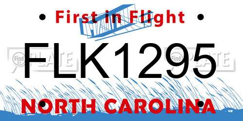 FLK1295 North Carolina License Plate