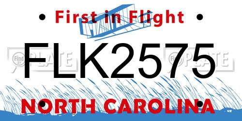FLK2575 North Carolina License Plate