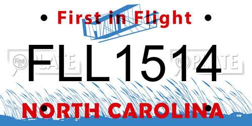 FLL1514 North Carolina License Plate