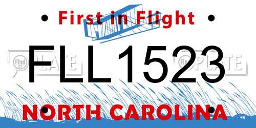 FLL1523 North Carolina License Plate