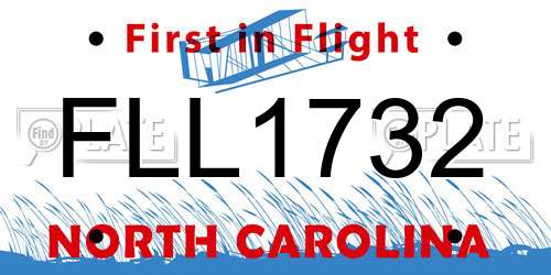 FLL1732 North Carolina License Plate