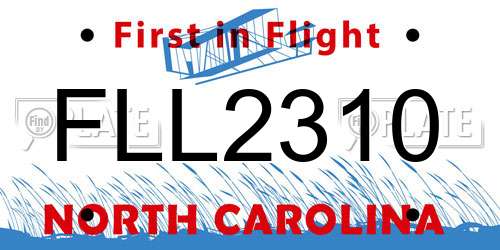 FLL2310 North Carolina License Plate