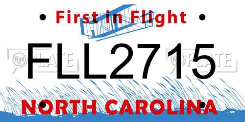 FLL2715 North Carolina License Plate