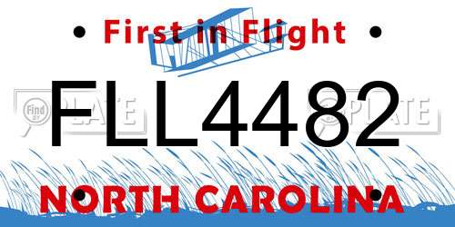 FLL4482 North Carolina License Plate