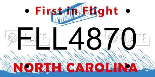 FLL4870 North Carolina License Plate