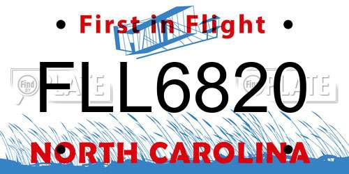 FLL6820 North Carolina License Plate