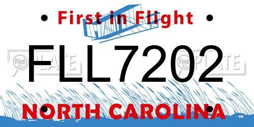 FLL7202 North Carolina License Plate