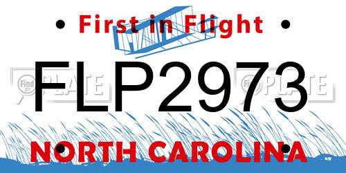FLP2973 North Carolina License Plate