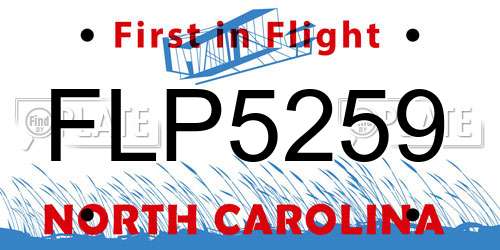 FLP5259 North Carolina License Plate