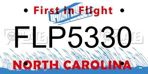 FLP5330 North Carolina License Plate