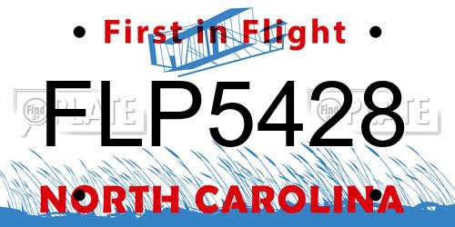 FLP5428 North Carolina License Plate