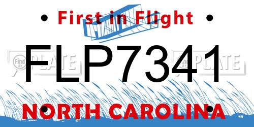 FLP7341 North Carolina License Plate