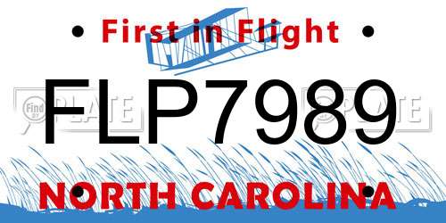 FLP7989 North Carolina License Plate