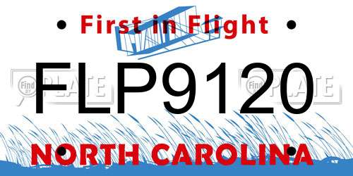 FLP9120 North Carolina License Plate
