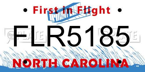 FLR5185 North Carolina License Plate