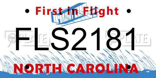 FLS2181 North Carolina License Plate