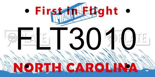 FLT3010 North Carolina License Plate