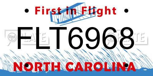FLT6968 North Carolina License Plate