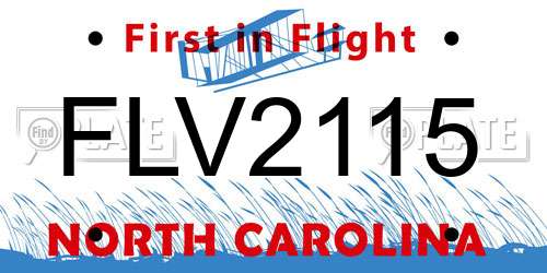 FLV2115 North Carolina License Plate