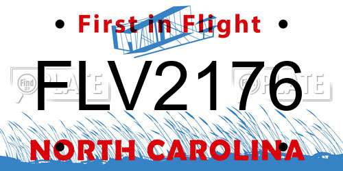 FLV2176 North Carolina License Plate
