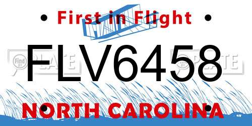 FLV6458 North Carolina License Plate