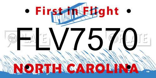 FLV7570 North Carolina License Plate