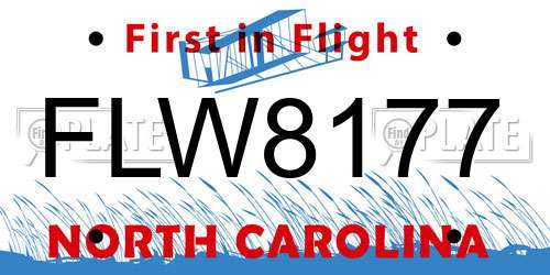 FLW8177 North Carolina License Plate