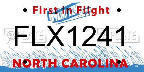 FLX1241 North Carolina License Plate