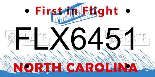 FLX6451 North Carolina License Plate