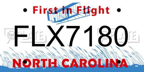 FLX7180 North Carolina License Plate