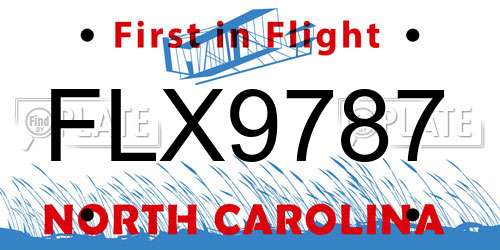 FLX9787 North Carolina License Plate