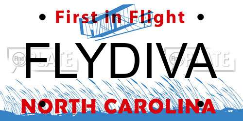 FLYDIVA North Carolina License Plate
